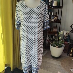 MICHAEL Michael Kors Navy and White Geometric Dress